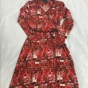 Max and Cleo Abstract Pattern Wrap Dress